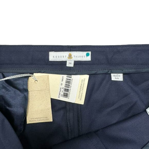 ROBERT TALBOTT *NEW* Navy Blue Cady Straight Leg Crop Trousers Slacks 14 Womens - Picture 4 of 8